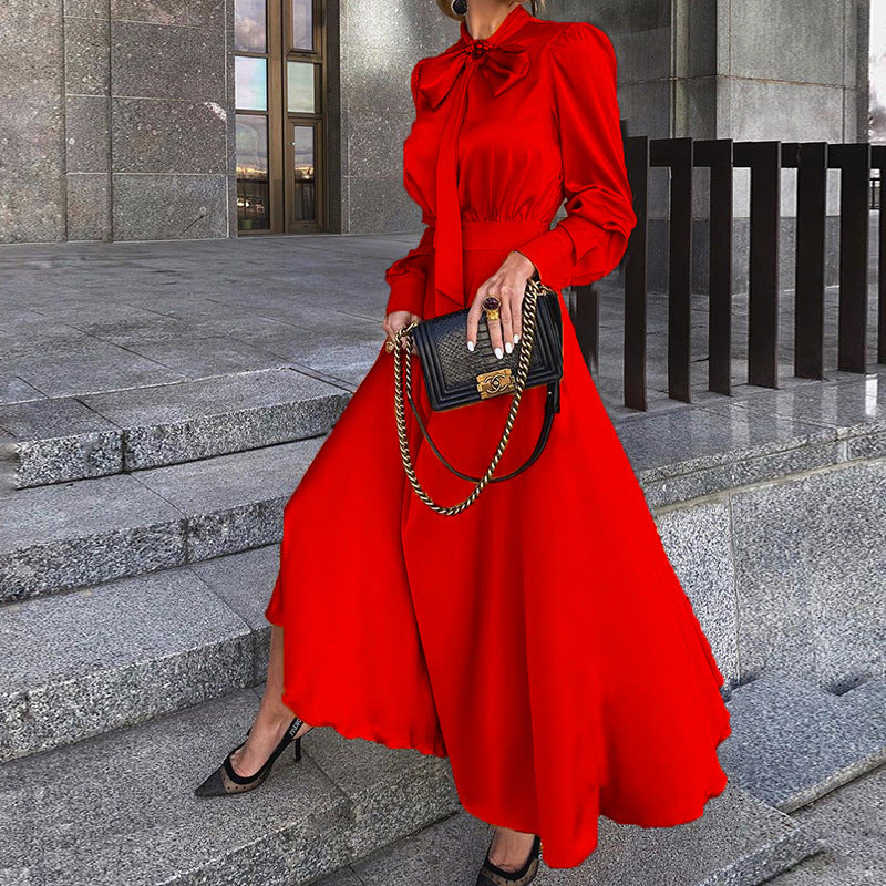 Elegant Women's Long-sleeved Dress