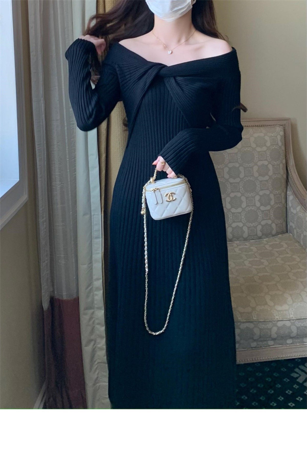 Elegant Cold-Shoulder Dress