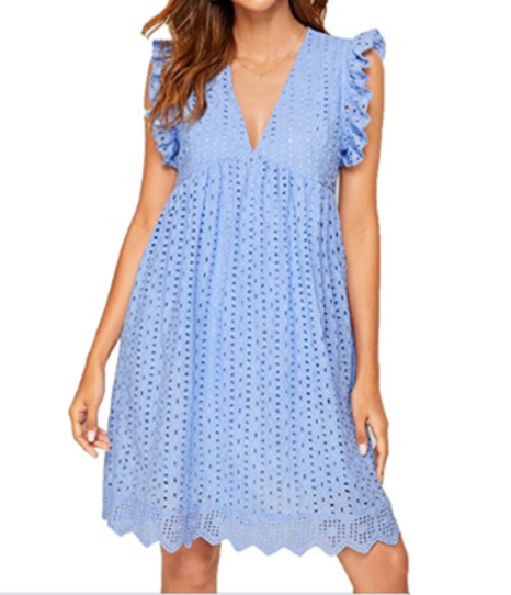 Pocketed Lace A-Line Dress