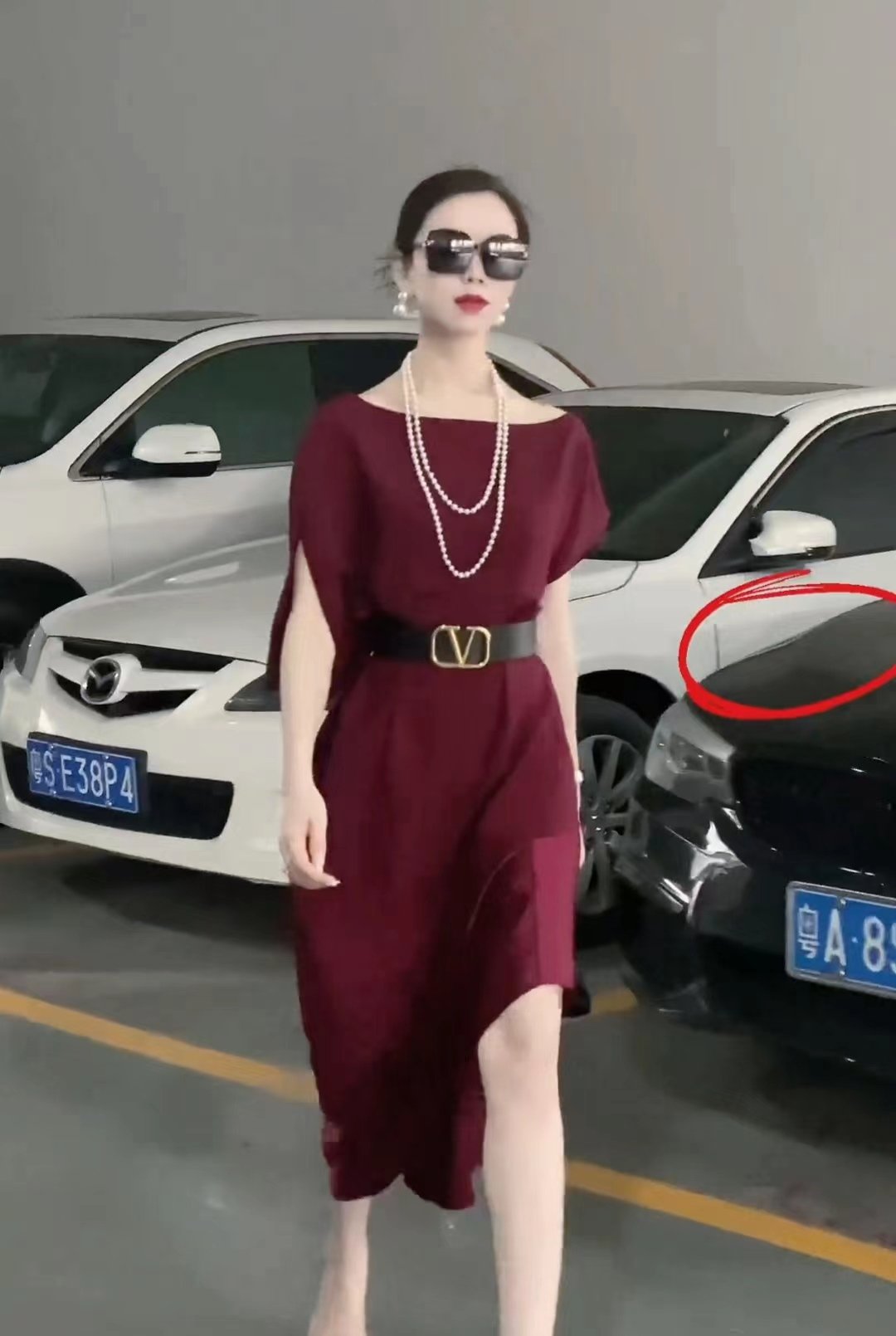European Red High-End Elegant Dress