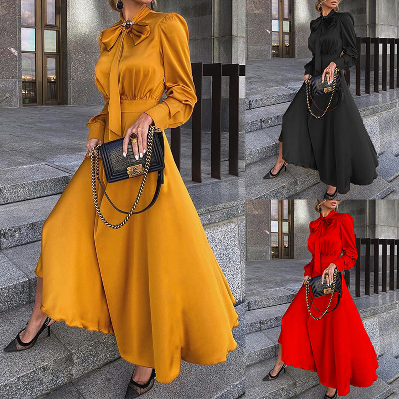 Elegant Women's Long-sleeved Dress