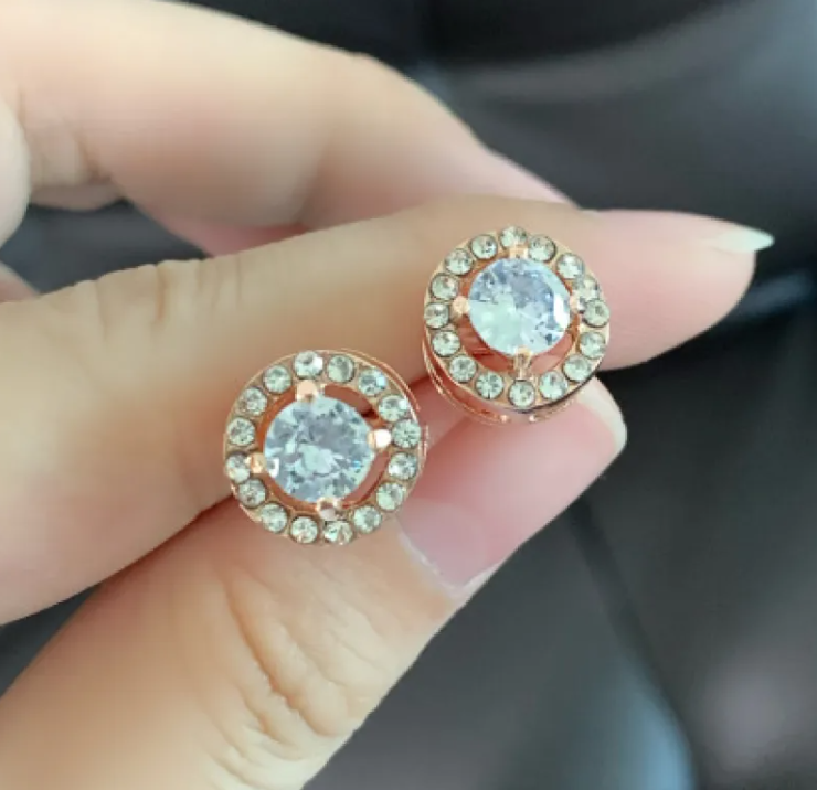 Elegant Zircon Geometric Earrings