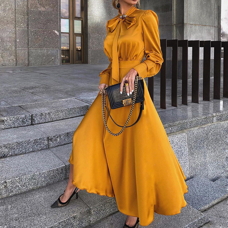 Elegant Women's Long-sleeved Dress