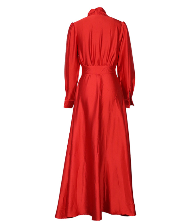 Elegant Women's Long-sleeved Dress