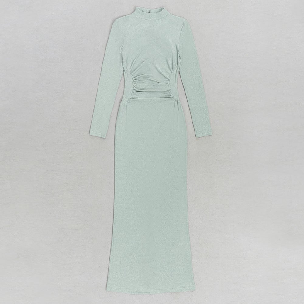 Elegant Long Sleeve Women's Hepburn Style Dress