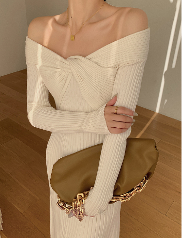 Elegant Cold-Shoulder Dress